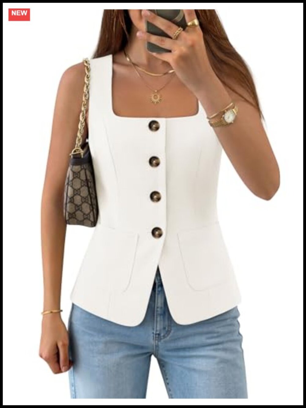 ZESICA Sleeveless Suit Vest Business Casual Button Down Waistcoat